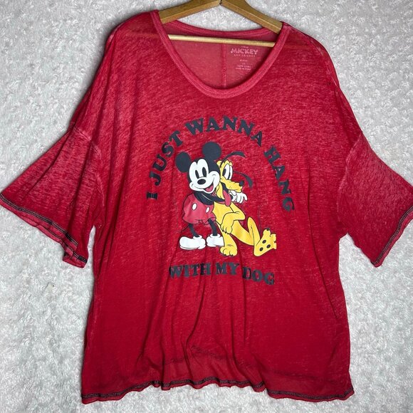 Disney Mickey and Friends I Just Want to Hang With My‎ Dog T-Shirt Size 3X - Picture 1 of 6